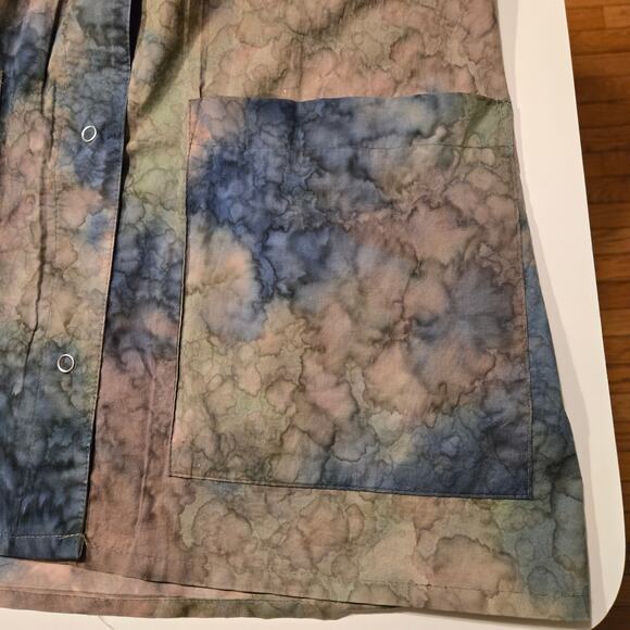 Cotton Scrubs Co Watercolor Ladies Scrub Lab Coat Snap Closure Big Pockets Med - Picture 6 of 9